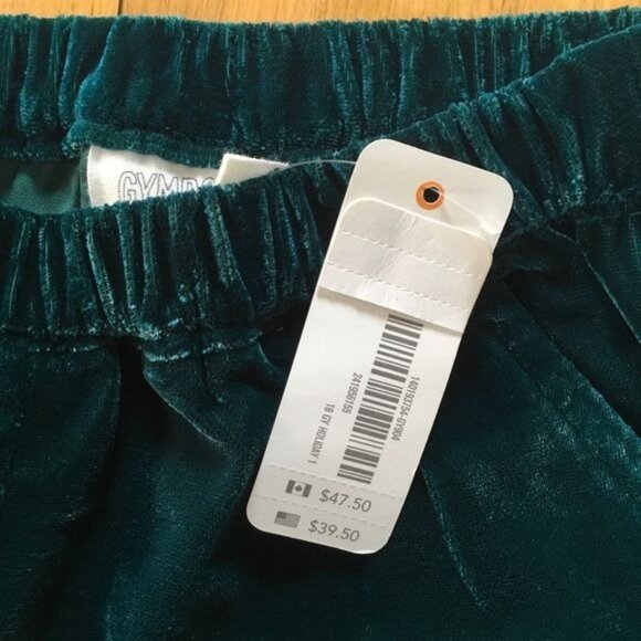 Gymboree Girls Emerald Green Velour Pants - Size 4 - Picture 4 of 5